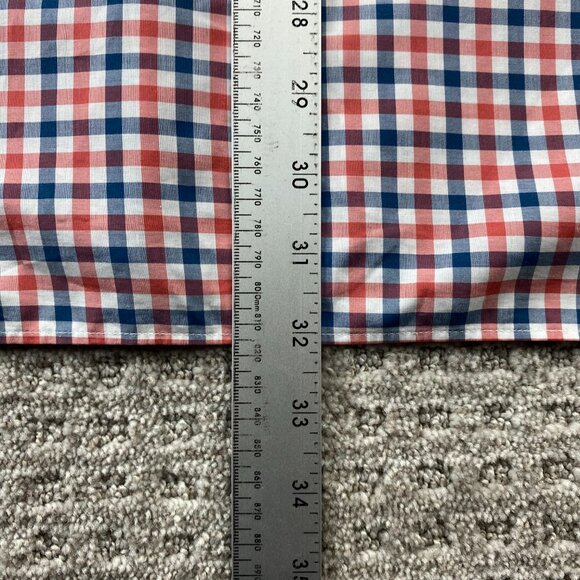 J. Crew Crosby Button Up Shirt Men Medium M Red White Blue Checkered 120's 2 Ply - Picture 7 of 7
